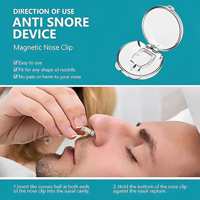 6PCS Anti Snoring Devices - Silicone Magnetic Anti Snoring Nose Clip, Snore Stopper - Comfortable Nasal to Relieve Snore, Stop Snoring for Men and Women