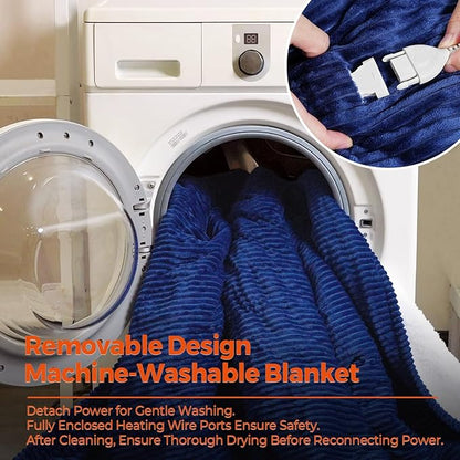 Electric Blanket Full Size, 72''x84" Heated Blanket, Over-Heat Protection, 10 Heating Levels 5 Time Settings, Auto-Off, Flannel & Sherpa Blanket Fast Heating, ETL Certification, Machine Washable