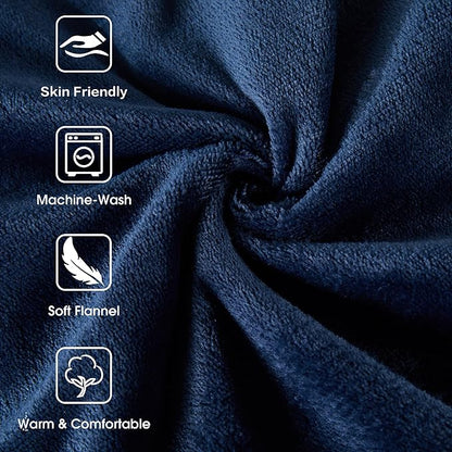 Tefici Electric Heated Blanket Twin,Super Cozy Soft 2-Layer Flannel 62" x 84" Heated Twin Size with 3 Heating Levels 8 Hours Auto Off, Machine Washable, ETL and FCC Certified, Home Office Use, Blue