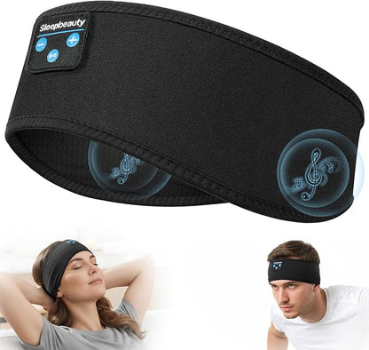 Sleep Headphone Bluetooth 5.4 Headband, Wireless Earphones Sweat Resistant with Ultra-Thin HD Stereo Speakers, Soft & Breathable Headband for Side Sleepers, Workout, Meditation, Travel