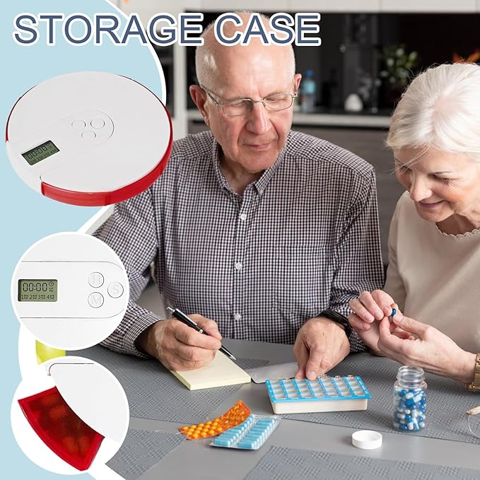 Automatic Pill Dispenser - Large Display Medication Organizer, Pills Box with Alarm Reminder | Daily Pills Management Dispenser, Automatic Pill Organizer with Alarm for Home, Travel, and Office Use