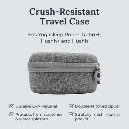 Yogasleep Rohm Portable White Noise Sound Machine + Travel Case in Grey, Sleep Therapy, Crush-Resistant Travel Case, for Adults, Kids & Baby, Noise Blocking & Office Privacy, Registry Gift
