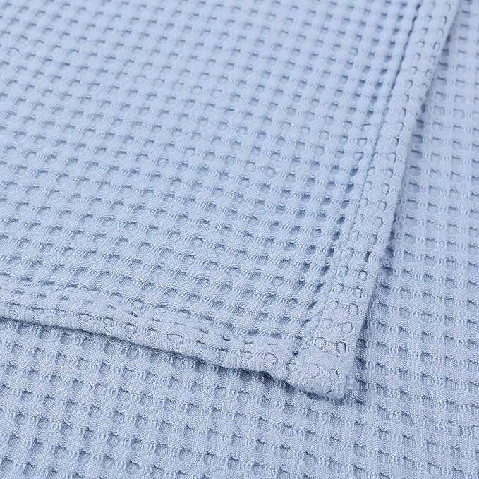 36” X 40” Inches Cooling Baby Waffle Weave Blanket, Ultra-Soft Lightweight Receiving Blanket for Newborn, Breathable Comfortable Baby Swaddle Blanket for Boys and Girls(Steel Blue)