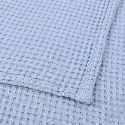 36” X 40” Inches Cooling Baby Waffle Weave Blanket, Ultra-Soft Lightweight Receiving Blanket for Newborn, Breathable Comfortable Baby Swaddle Blanket for Boys and Girls(Steel Blue)
