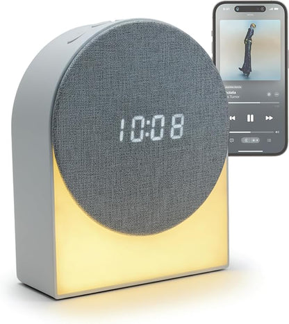 4 in 1 Sound Machine with Digital Clock & Night Light, White Noise Machine, 32-Level Volume, Memory & Timer, Rechargeable Battery, Portable for Baby, Adults, Travel & Office