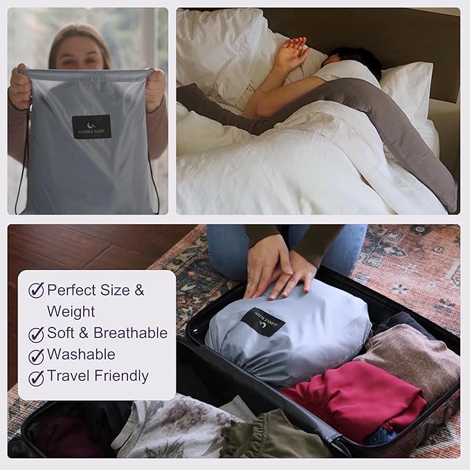Cuddle Sleep Weighted Pillow - Sensory Pillow - Cuddles You to Sleep - Cool Touch Sleeve - Travel Friendly - 52inches - Weighted Blanket Alternative - Machine Washable & Durable - All Sleep Positions