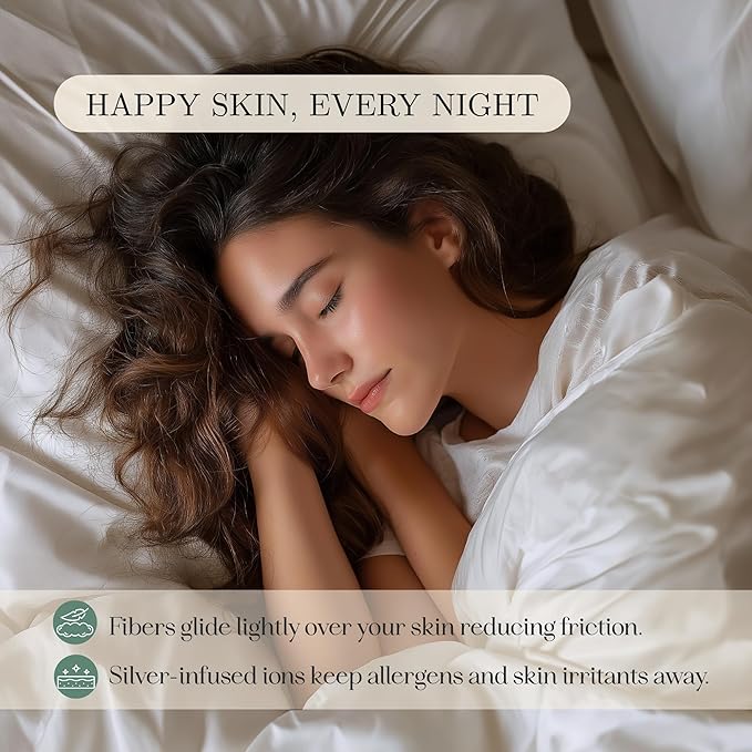 CASILVA Eucalyptus Sheets - Infused with Silver for Anti-Odor, Softer Than Silk Fibers, More Cooling Than Cotton - Perfect for Hot Sleepers & Sensitive Skin - 100% Tencel Lyocell - Twin XL Sheet Set
