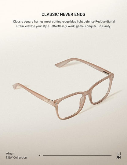 TIJN Blue Light Blocking Glasses for Women Men Clear Frame Square Nerd Eyeglasses Anti Blue Ray Computer Screen Glasses