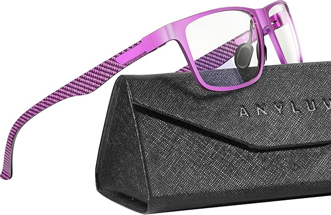 ANYLUV Blue Light Blocking Glasses Men Computer Gaming Glasses Lightweight Al-Mg Metal Anti Eyestrain Eye Protection