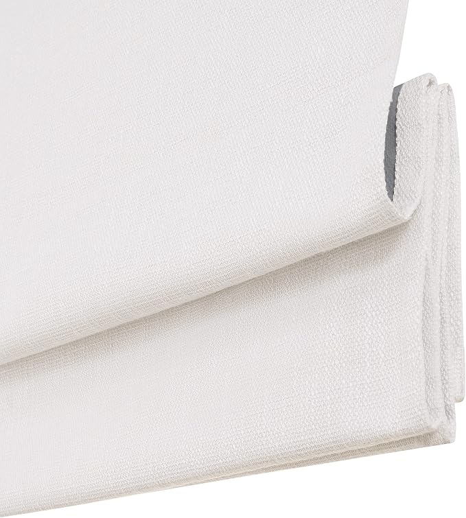 Eclipse Drewton Motorized 100% Blackout Cordless 35 in Wide x 64 in Long Textured Roman Shade in White