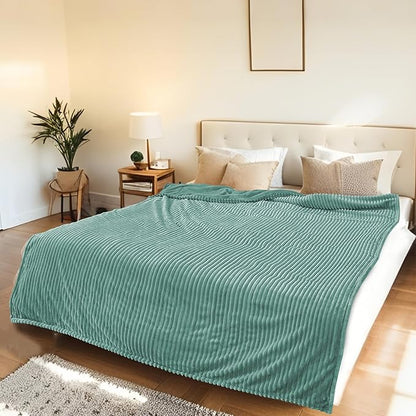 Electric Heated Blanket Full Size 72"x84" with Cozy Flannel, 6 Heat Settings & 10 Hours Auto Off, Soft & Cozy Warming Throw for Home, Office, or Bed, Machine Washable, Bean Green