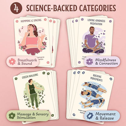 70 Vagus Nerve Exercises - Cards for Nervous System Regulation - Polyvagal Theory Techniques to Reduce Stress & Anxiety on 3.5" x 5" Cards - Breathwork, Mindfulness, Movement & Sensory Exercises