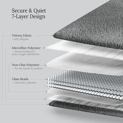 Kaisa Weighted Blanket for Adults (10 lbs, 60" x 78"), Soft Heavy Blanket Machine Washable, Queen Size Weighted Blankets with Glass Beads for Stress Relief and Sleep Promotion,Grey
