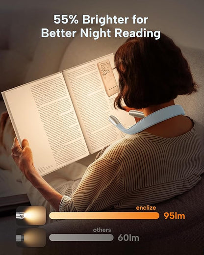 LED Neck Reading Light, Book Light for Reading in Bed, 3 Colors, 9 Brightness Levels, Lightweight Comfortable Design, Long Lasting, Perfect for Knitting,Crafting,Camping, Blue
