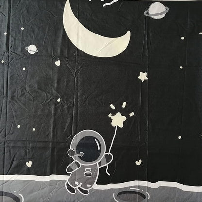 Bottom Bunk Bed Curtains Privacy Cloth Underbed Curtains for Low Loft Bed Twin, 2 Panels, Spaceman