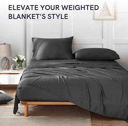 YnM Exclusive Cooling Duvet Cover for Weighted Blankets (Dark Grey, 80''x87'')