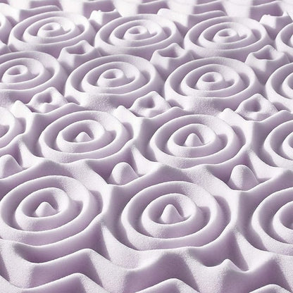 Mellow 1.5 Inch 5-Zone Memory Foam Mattress Topper, Soothing Lavender Infusion, Twin