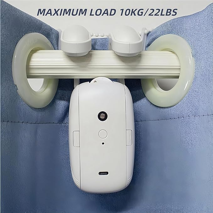 2PCS Automatic Curtain Opener, Smart Curtain Opener, Electric Curtain Opener and Closer with Remote Control for Roman Rod/I-Shaped/U-Shaped Curtain Tracks