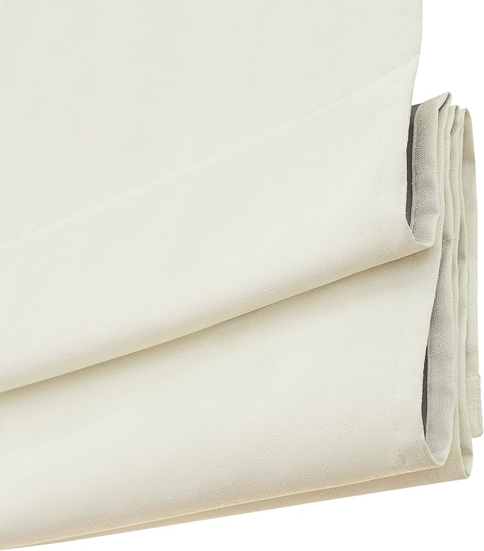 Eclipse Kylie Total Privacy Blackout Cordless Lined Window Roman Shade for Living Room, 27 in x 64 in, Ivory