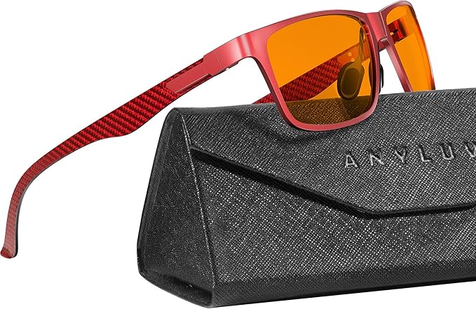 ANYLUV Blue Light Blocking Glasses Men Computer Gaming Glasses Lightweight Al-Mg Metal Anti Eyestrain Eye Protection