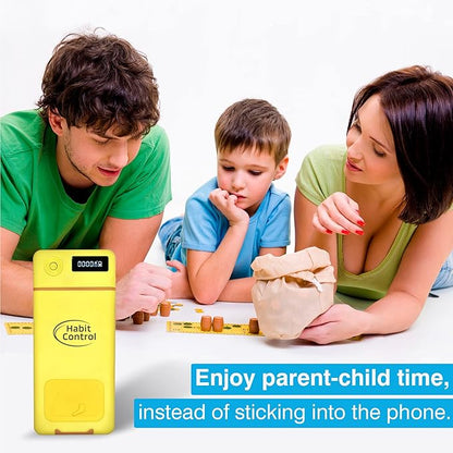 Lockbox for Phone - Timed Lock Box for Cellphone for Self-Discipline, Portable Smartphone Time Lock Box, Jail Phone Box for Family Time, Locking Container to Reduce Screen Time (Yellow)
