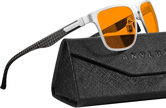 ANYLUV Blue Light Blocking Glasses Men Computer Gaming Glasses Lightweight Al-Mg Metal Anti Eyestrain Eye Protection