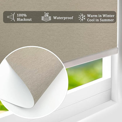 Motorized Blinds with Remote Cordless Automatic Motorized Shades Custom Blinds for Windows Smart Curtains Compatible with Alexa Google Home(Blackout Sweet Latte,W58 x H72in)