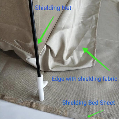 EMF Shielding Canopy, Silver Coated Mesh EMF Protection Canopy, RF Shielding Netting, for Folded Bed Tent Canopy,120 * 75 * 78cm