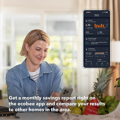ecobee Smart Thermostat Premium with Smart Sensor and Air Quality Monitor - Programmable Wifi Thermostat - Works with Siri, Alexa, Google Assistant