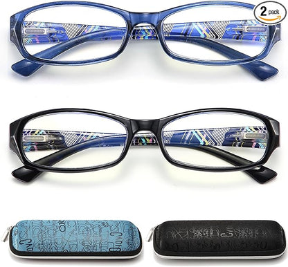 Reading Glasses for Women with Spring hinges 1.25 Professional Computer Readers with Blue Light Protection and Case