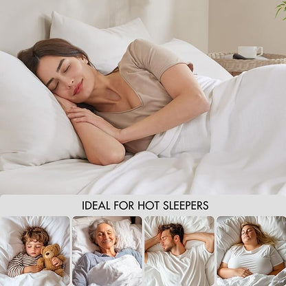 Madison Park Twin Size Blanket, 70% Rayon Bamboo-Based, 30% Cotton, Breathable for Hot Sleepers Menopause, Ultra Soft and Snag-Resistant, Summer Blanket for Bed or Couch, Twin 66"x90", White