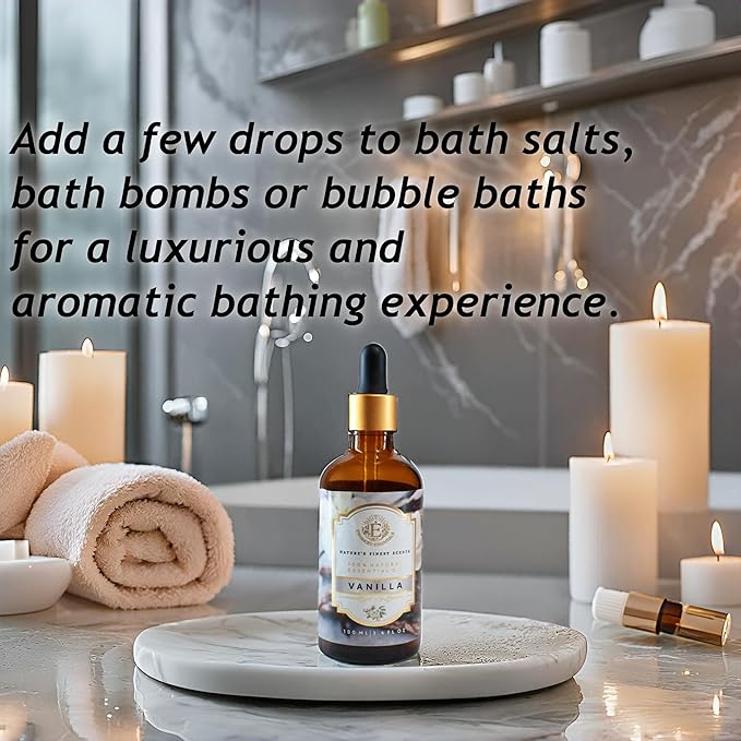 Luxurious Vanilla Essential Oil by Enhanced Essentials|Slow Distilled & Pure|for Diffusers,Skin Care, Aromatherapy, Bath,Massage,Perfume,Gifting,Soap & Candle Making|with Glass Dropper|100 ml Pack
