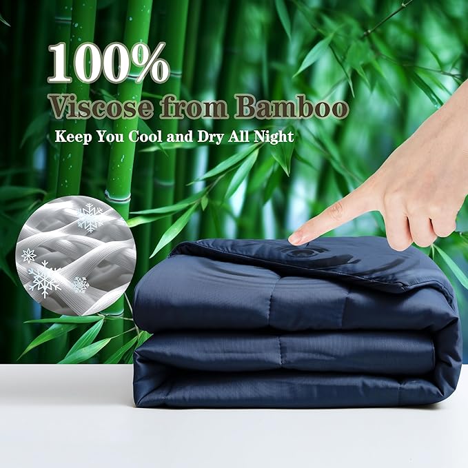 Bamboo Viscose All Season Comforter/Blanket - Ultra Soft & Breathable Comfort - Perfect Medium Weight for Snuggling Without Overheating - Enjoy Cozy Sleep All Night