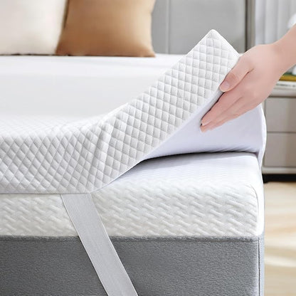 SINWEEK 2 Inch Gel Memory Foam Mattress Topper Twin Size, Ventilated High Density Pad for Back Pain, Bed Topper with Removable Soft Cover, CertiPUR-US Certified