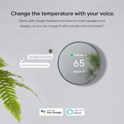 Google Nest Thermostat - Smart Thermostat for Home - Programmable Wifi Thermostat - Sand
