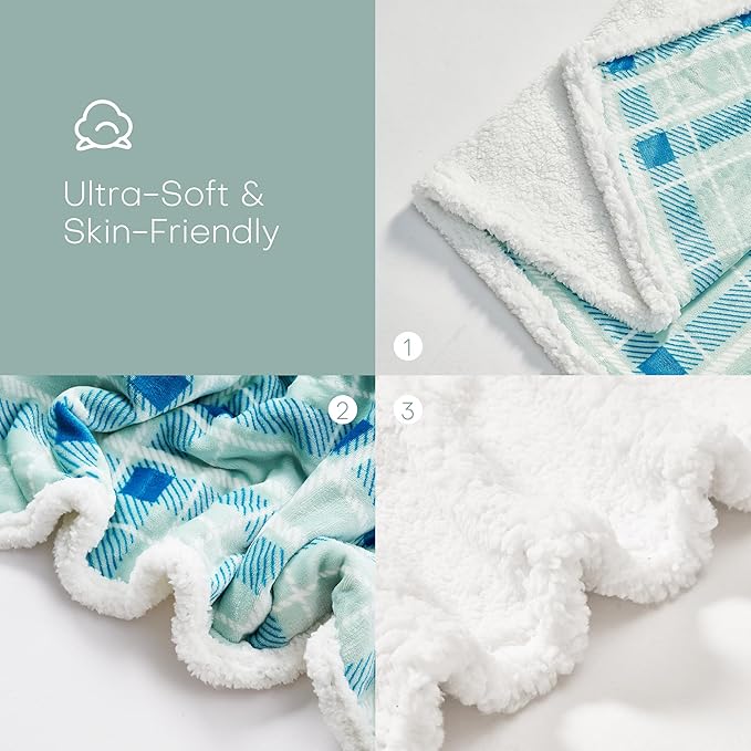 Electric Heated Blanket Full Size 72"x84" - Microplush & Sherpa Fabric Dual-Sided, 9 Heat Settings & 1-10 Hours Auto Off , Cozy Warming Throw for Home, Office, or Bed, Machine Washable，Mint Green