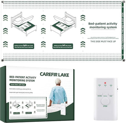 Early Alert Bed Alarm for Elderly - On/Under-Mattress Sensor Pad & Pager with Dual Alert Modes(Bedside Alarm & Bed Exit Alarm)Larger, Wider, and with Higher Accuracy for Elderly and Dementia Patients