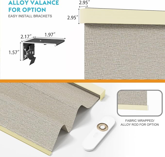 Motorized Blinds with Remote, 100% Blackout Smart Blind Roller Shades Compatible with Alexa Homekit, Automatic Electric Shades for Windows Customized Size（Elegant-Cream）