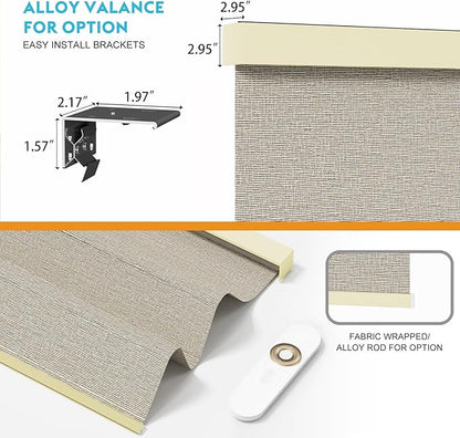 Motorized Blinds with Remote, 100% Blackout Smart Blind Roller Shades Compatible with Alexa Homekit, Automatic Electric Shades for Windows Customized Size（Elegant-Cream）