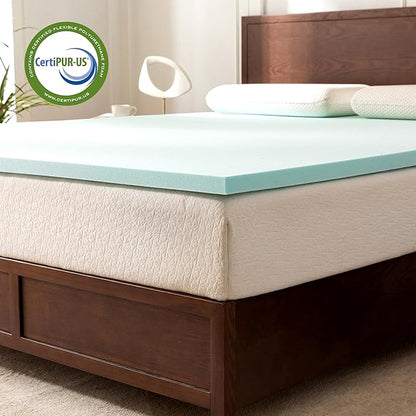 Elegant Comfort 2 Inch Premium Ventilated Memory Foam Mattress Topper - Optimizes Airflow - CertiPUR Certified - Mattress Pad and Bed Topper - Twin Size