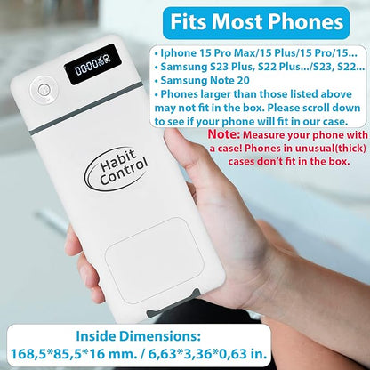 Cell Phone Lock Box with Timer for Self-Discipline, Portable Time Lock Box Suitable for iPhone and Android Smartphones, Phone Jail Box with Timer to Reduce Screen Time, Mindfulness Gift
