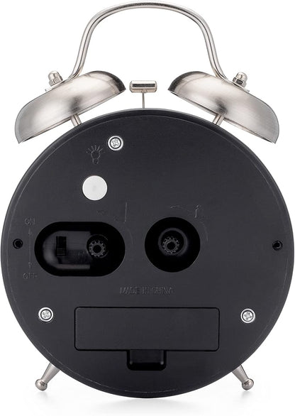 Westclox -Big Ben Twin Bell Alarm Clock | Loud Alarm Clock for Heavy Sleepers | Battery Operated Metal Clock with Backlight for Bedside Table, Bedroom, Kids Room, Desk (Silver, 4")