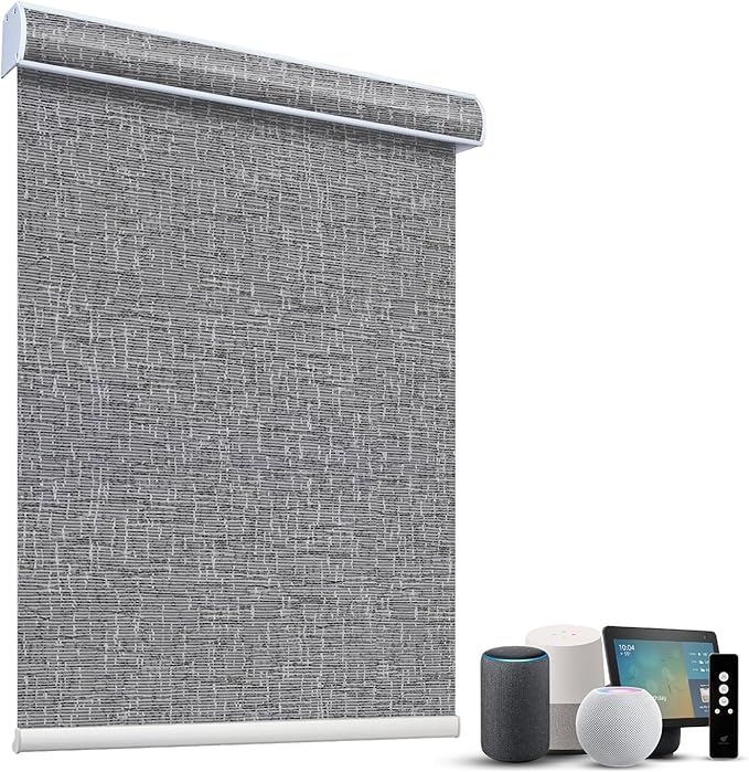 SmartWings Motorized Light Filtering Shades, 70% Blackout, Custom Size, Rechargeable Battery, Works with Matter/Apple HomeKit, Alexa, Thread/Zigbee, Remote Optional, 70% Safari Midnight