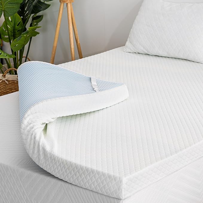 2 Inch Gel Memory Foam Mattress Topper Twin Size, Cooling Bed Topper for Pressure Relief with Removable Breathable Soft Cover, CertiPUR-US Certified