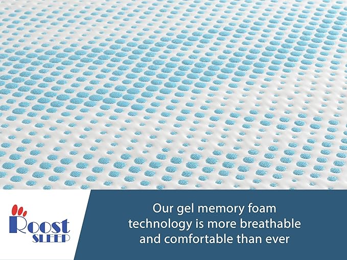 Roost Sleep Cool Cloud Supreme 3 Inch Gel Memory Foam Full Mattress Topper – Cooling, Ventilated Design for Back and Pressure Relief