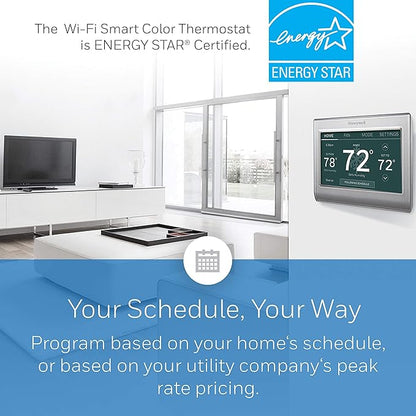 Honeywell Home RTH9585WF1004 Wi-Fi Smart Color Thermostat, 7 Day Programmable, Touch Screen, Energy Star, Alexa Ready, Gray