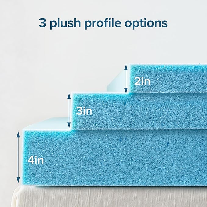 ZINUS 2 Inch Green Tea Cooling Gel Memory Foam Mattress Topper, Smaller, More Convenient WonderBox Packaging, Cooling Gel Foam, CertiPUR-US Certified, King