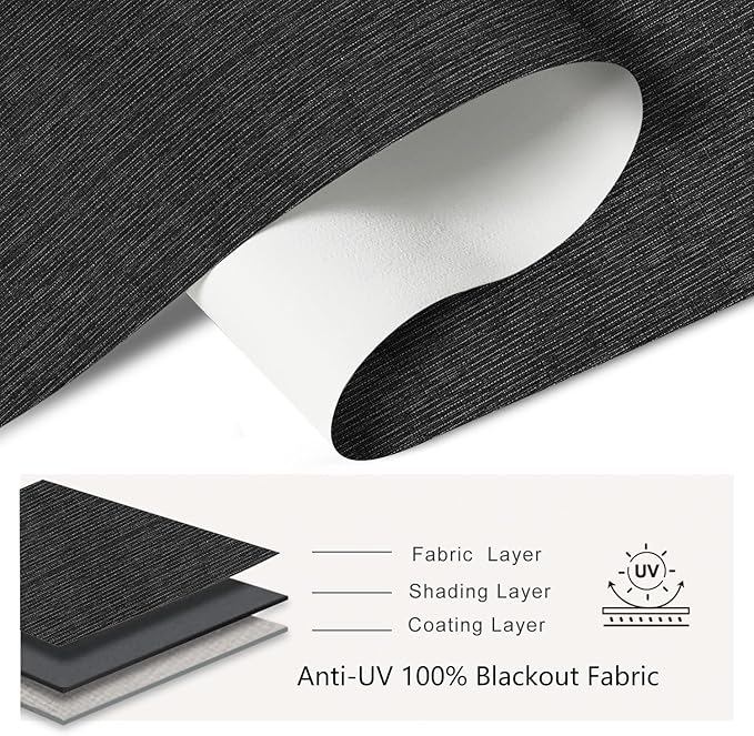 Bringnox No Drill Motorized Blinds with Remote,Blackout Windows,with Apple Homekit,Alexa,Google, with App,Voice Control Custom Size