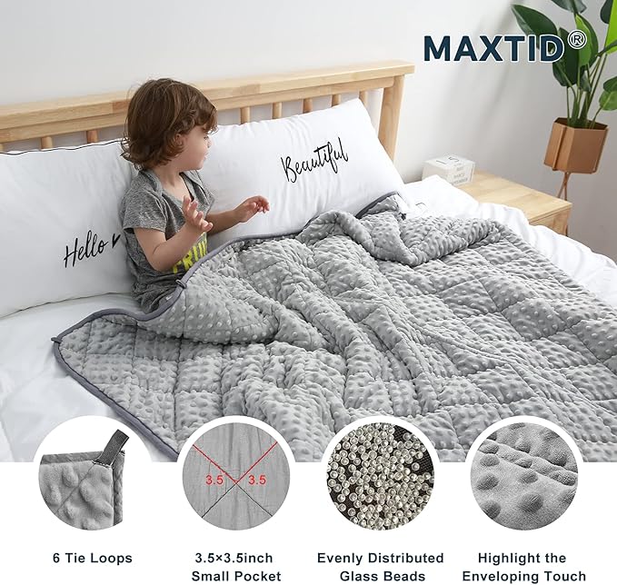 MAXTID Weighted Blanket for Kids 10 lbs 41x60 Double Heavy Blanket Gift for Children