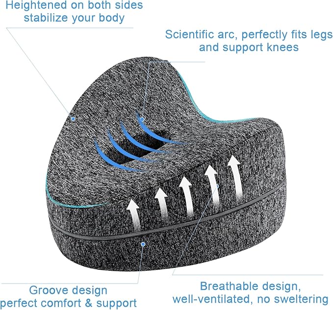 Leg Pillow, Knee Pillow for Side Sleepers, Leg Pillows for Sleeping, Knee Cushion for Sleeping,Suitable for Relieving Leg, Back, Knee Pain